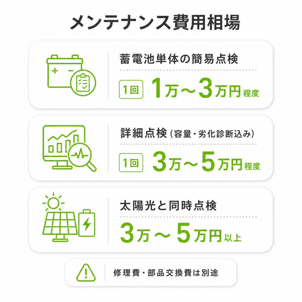 蓄電池のメンテナンス費用相場のイメージ画像