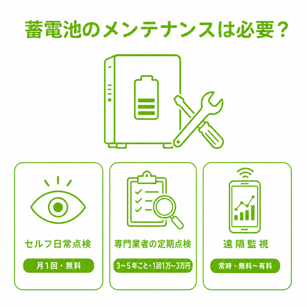 家庭用蓄電池のメンテナンスは必要？点検内容と費用相場のアイキャッチ画像