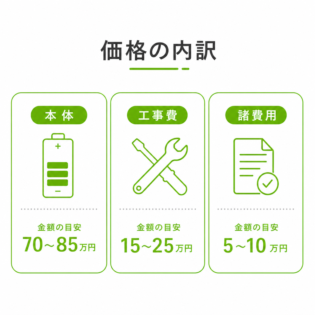 家庭用蓄電池の価格相場(2026年8月時点)のイメージ画像