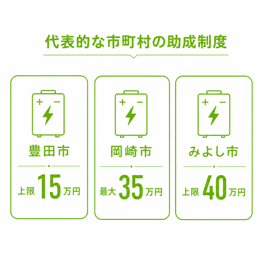 代表的な市町村の助成制度（2026年度）のイメージ画像