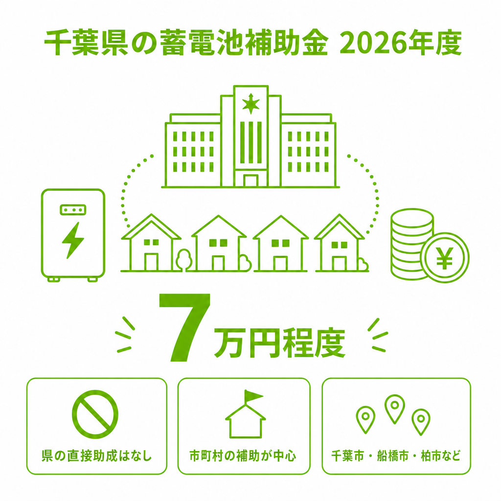 千葉県の蓄電池補助金（2026年度）｜助成額・条件・申請方法を解説のアイキャッチ画像