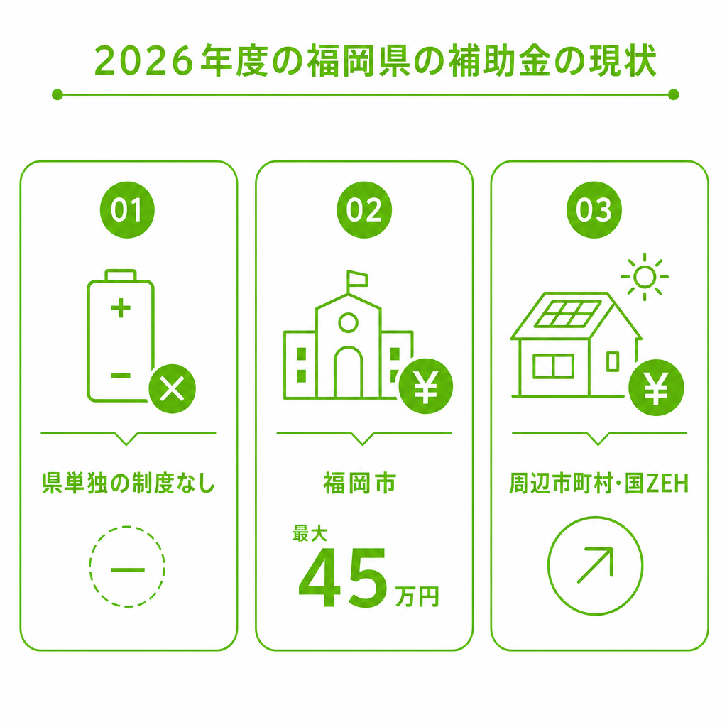 2026年度の福岡県の蓄電池補助金の現状のイメージ画像