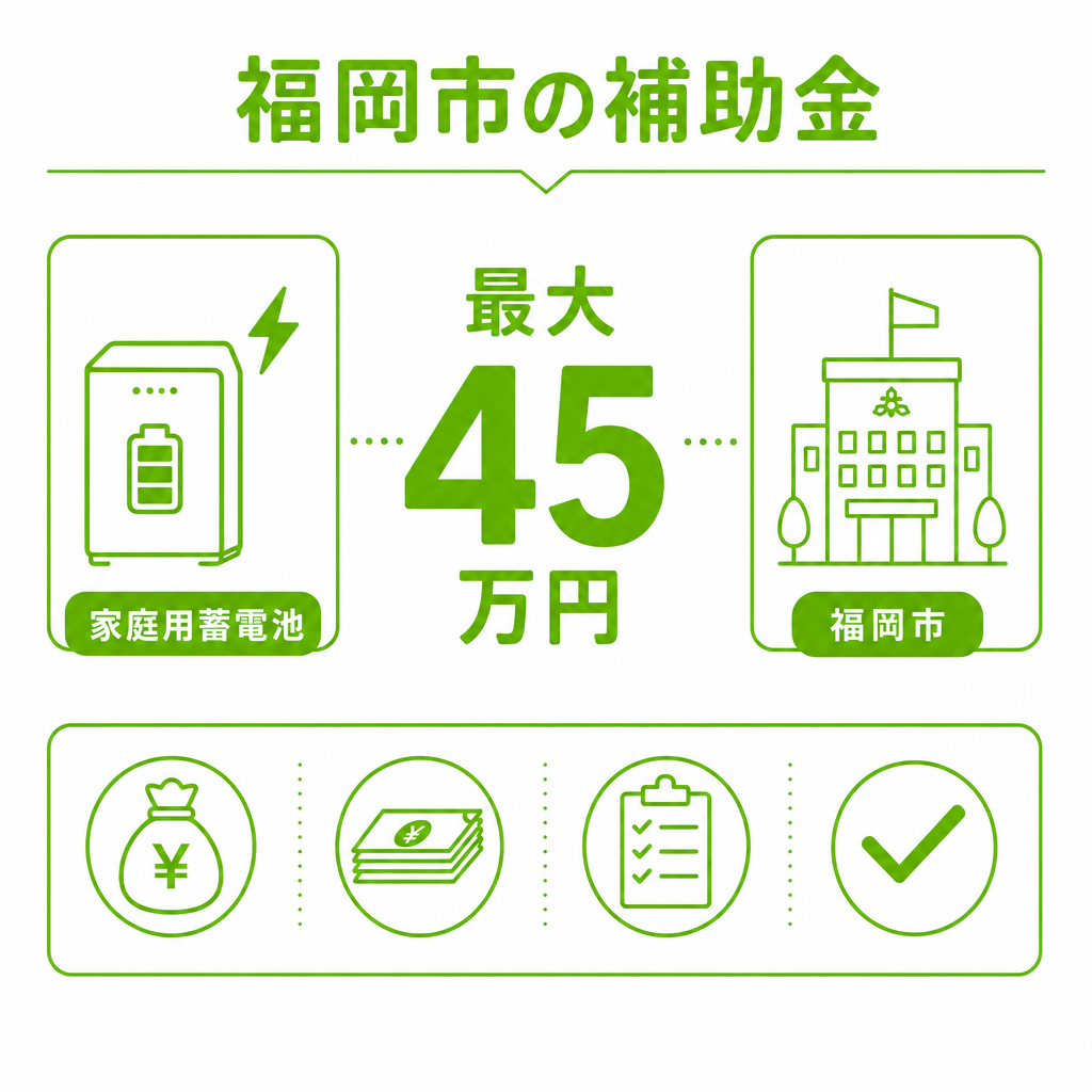 福岡市の補助金｜蓄電池は最大45万円のイメージ画像