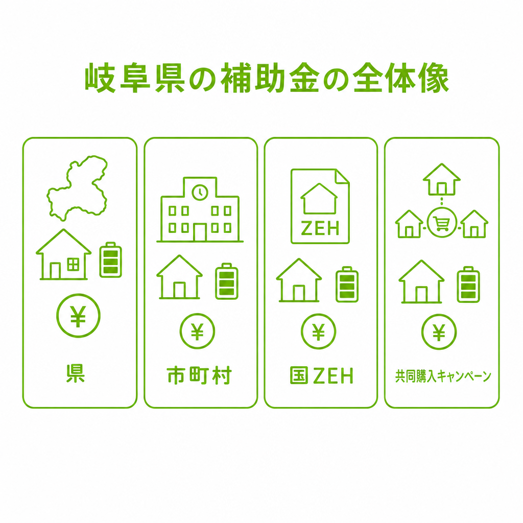 2026年度の岐阜県の蓄電池補助金の全体像のイメージ画像