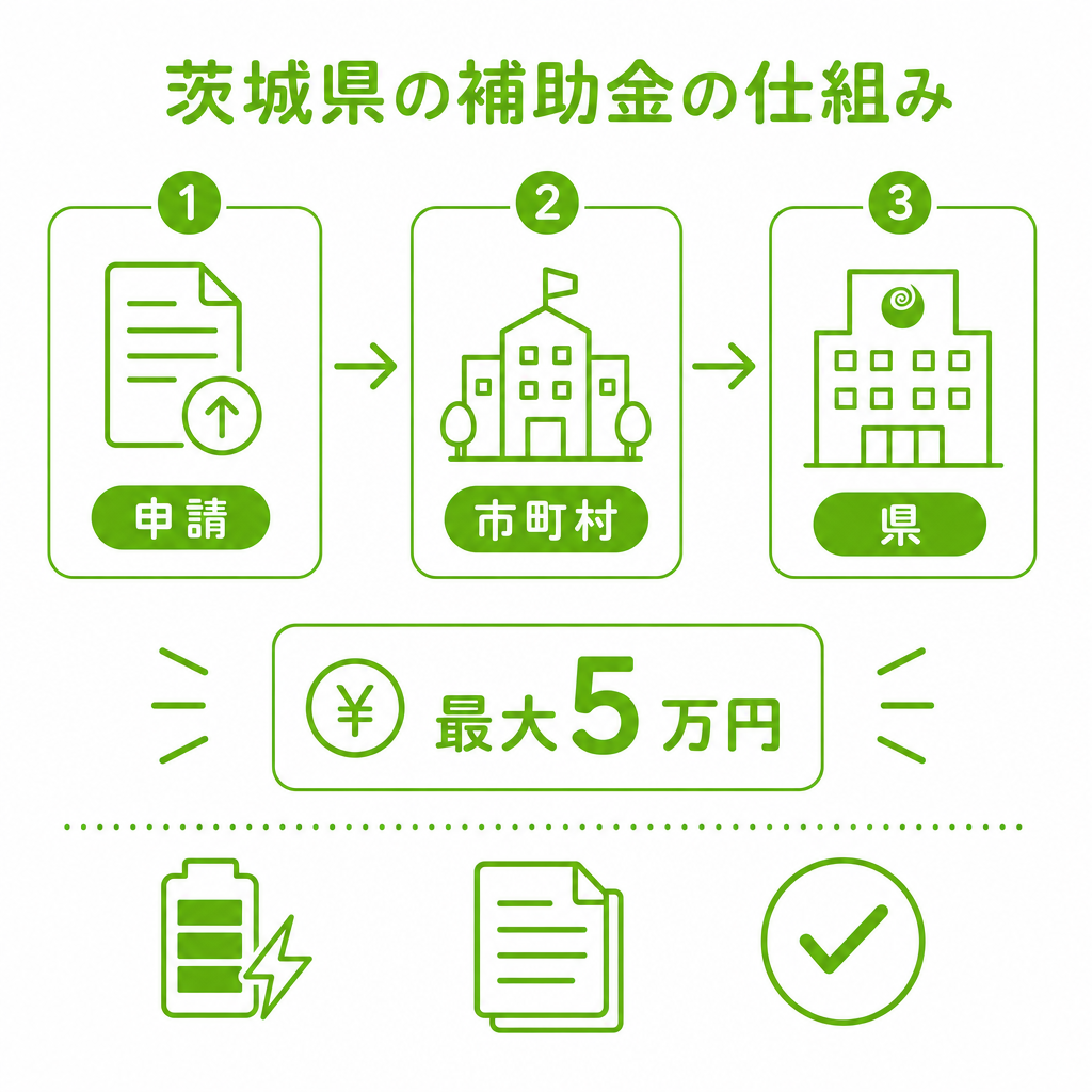 茨城県の蓄電池補助金の仕組み（2026年度）のイメージ画像