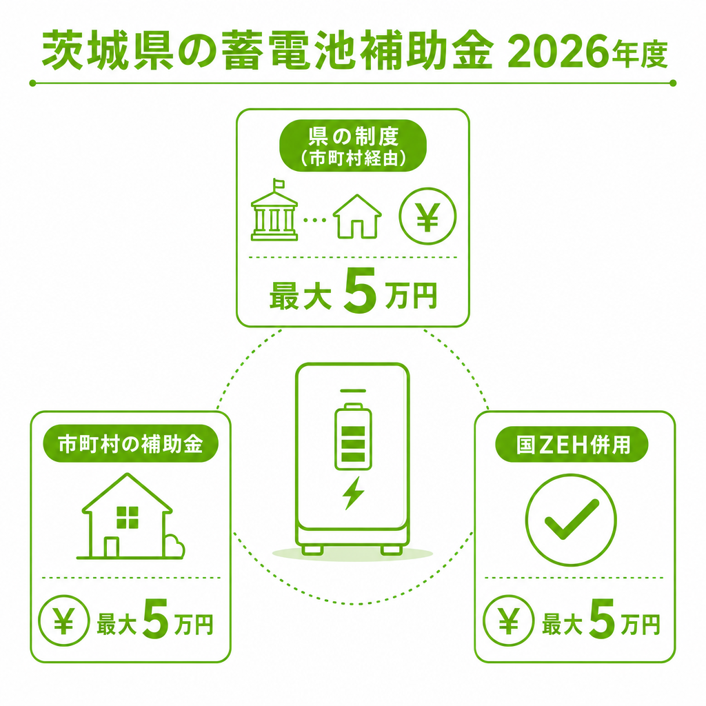 茨城県の蓄電池補助金（2026年度）｜助成額・条件・申請方法を解説のアイキャッチ画像