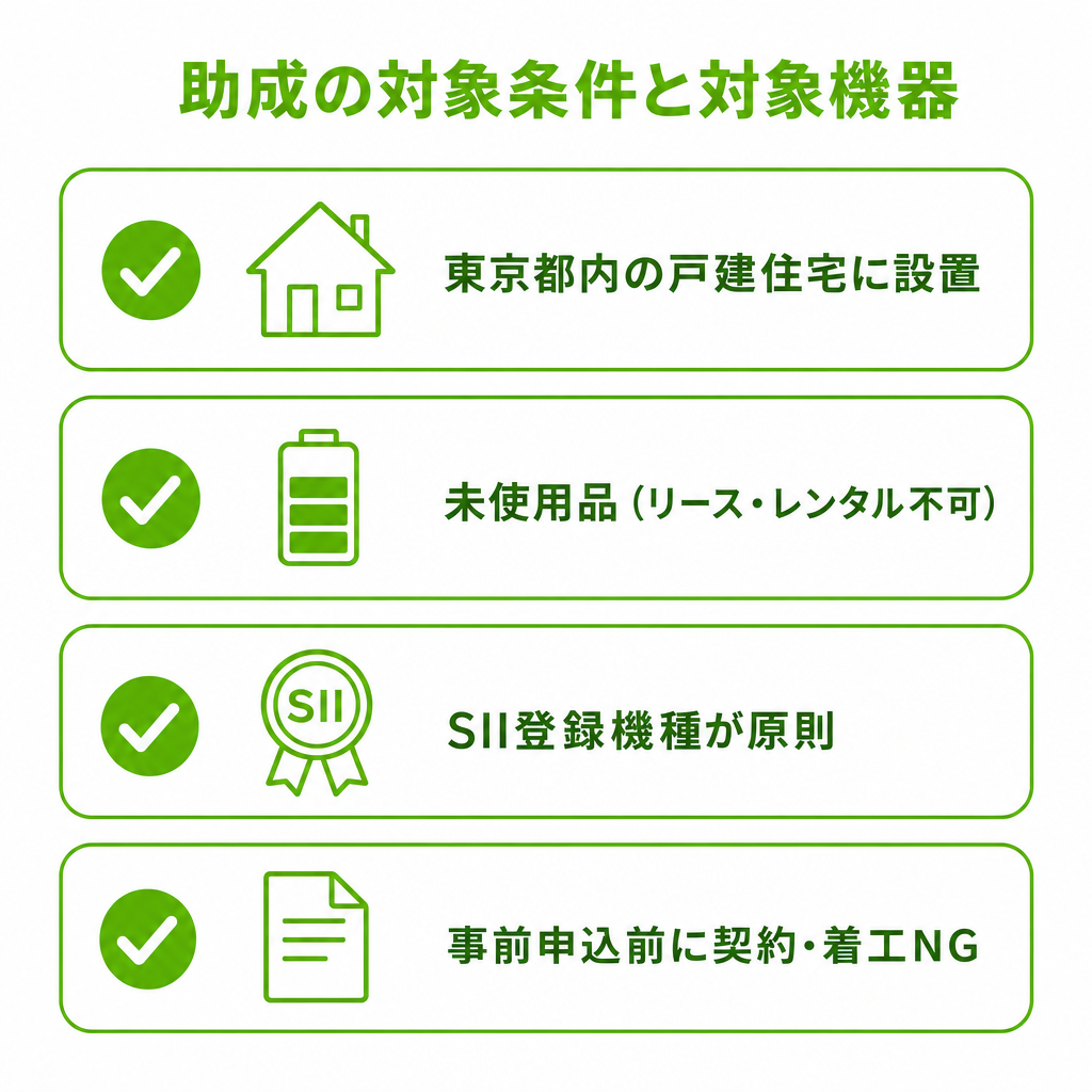 助成の対象条件と対象機器のイメージ画像