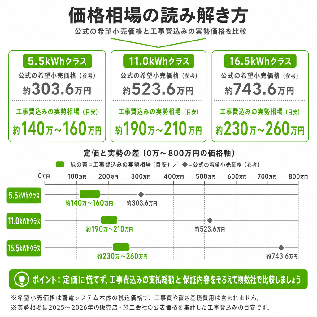 京セラの蓄電池の価格相場（工事費込み）のイメージ画像