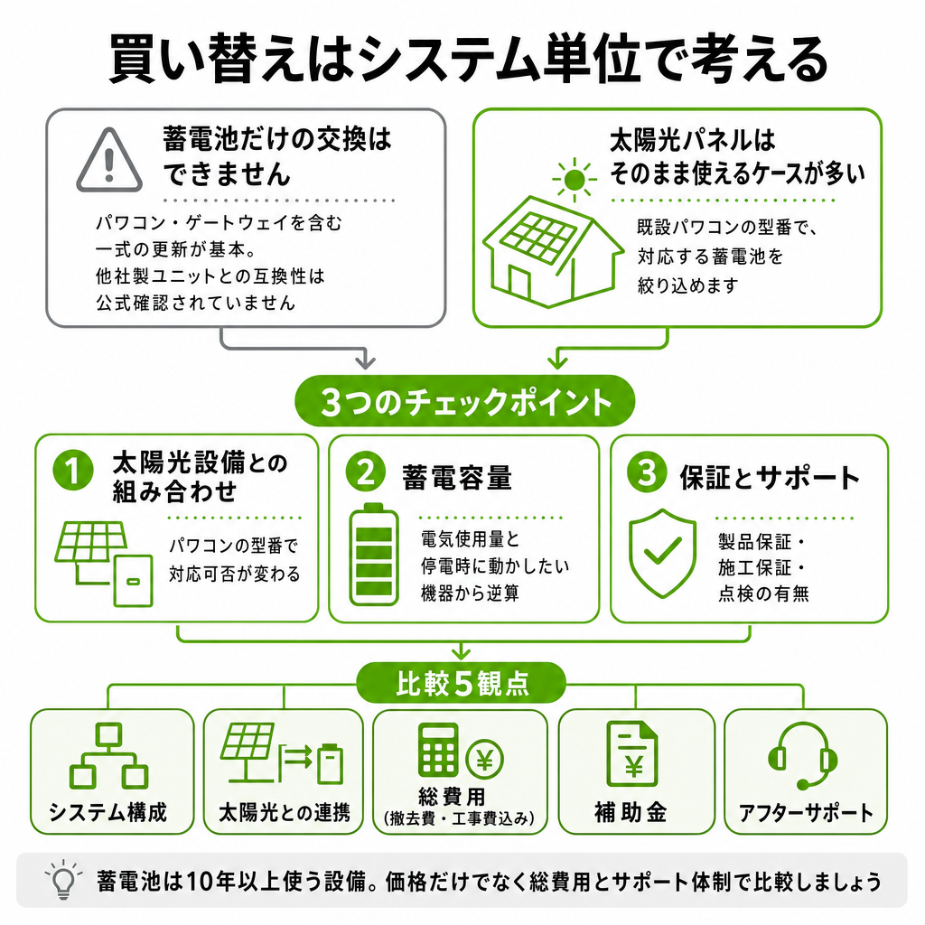 オムロン蓄電池からの買い替えと代替機種の検討のイメージ画像
