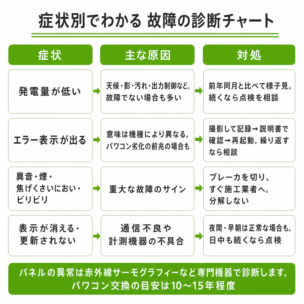 発電量やエラー表示を確認するイメージ画像