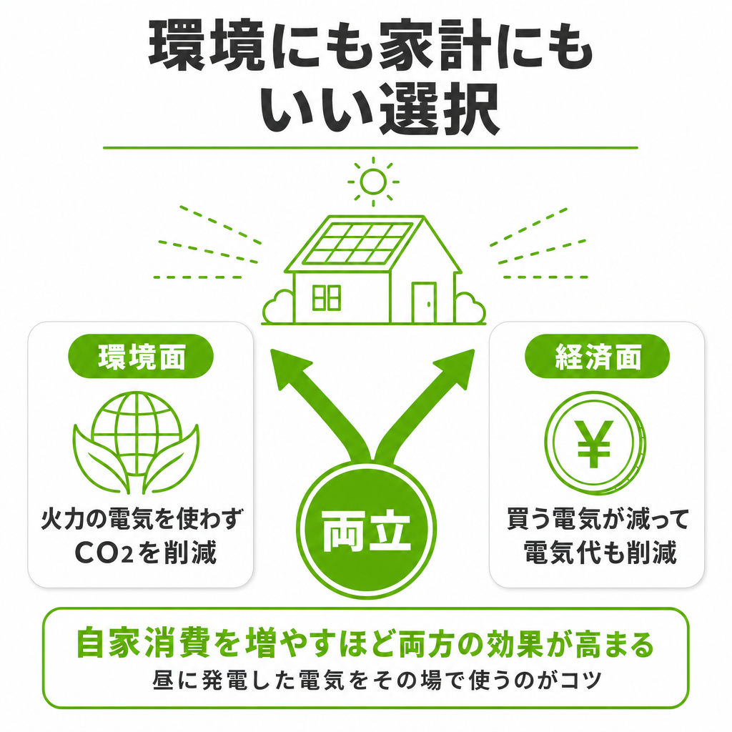 太陽光パネルの製造や廃棄による環境負荷のイメージ画像