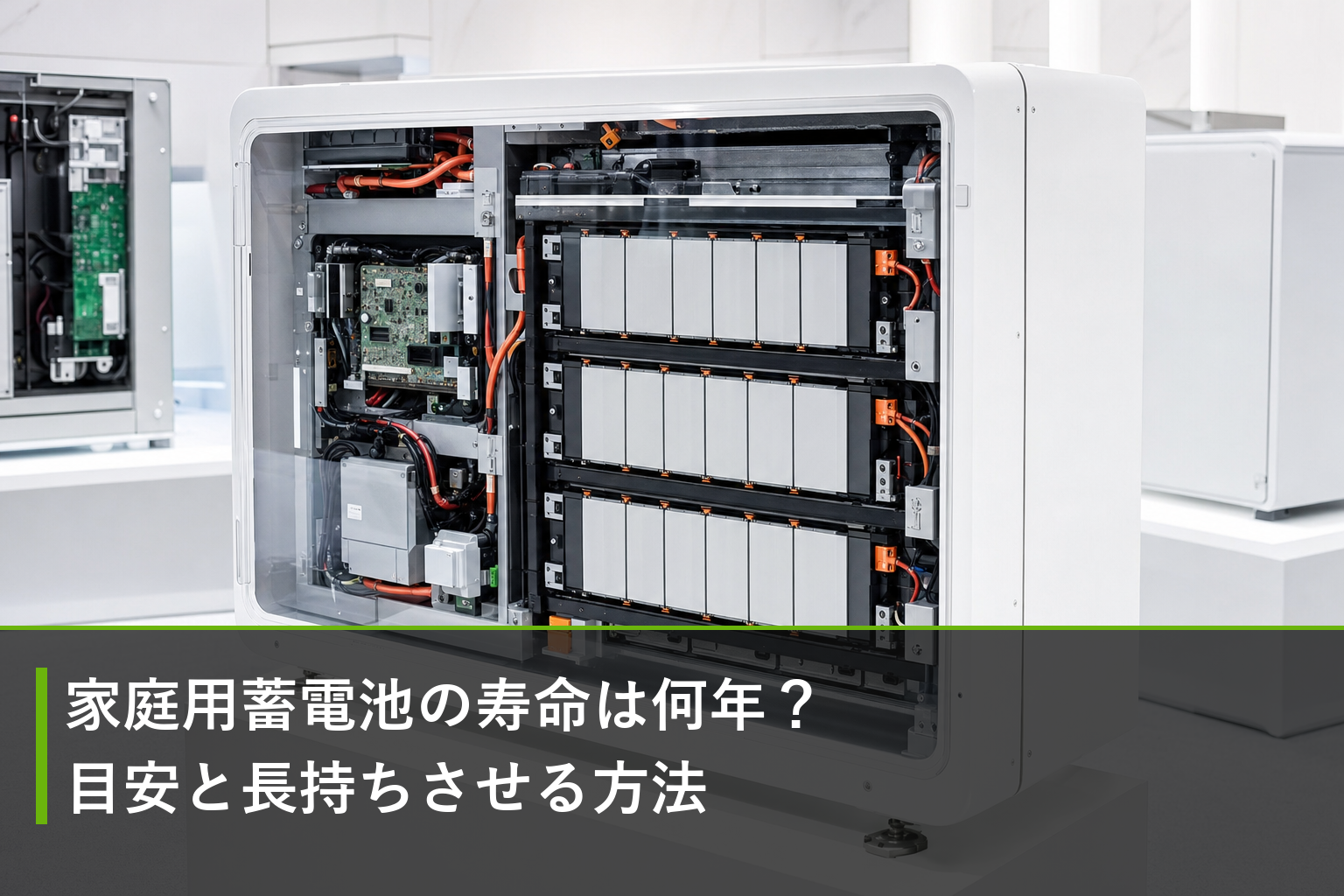 家庭用蓄電池の寿命は何年？目安と長持ちさせる方法のアイキャッチ画像