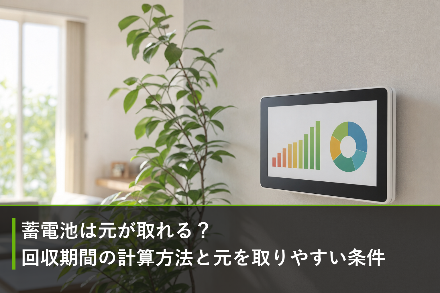 蓄電池は元が取れる？回収期間の計算方法と元を取りやすい条件のアイキャッチ画像