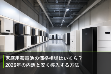 家庭用蓄電池の価格相場はいくら？2026年の内訳と安く導入する方法のアイキャッチ画像