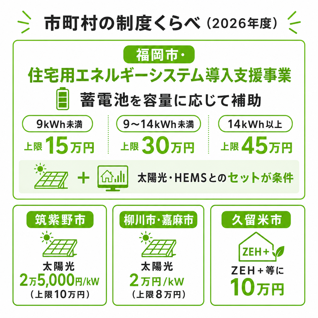 市町村の制度（福岡市・筑紫野市・久留米市など）のイメージ画像