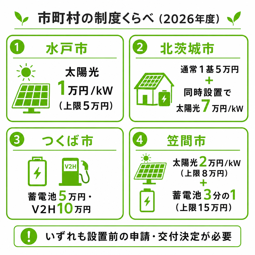 市町村の制度（水戸市・北茨城市・つくば市など）のイメージ画像