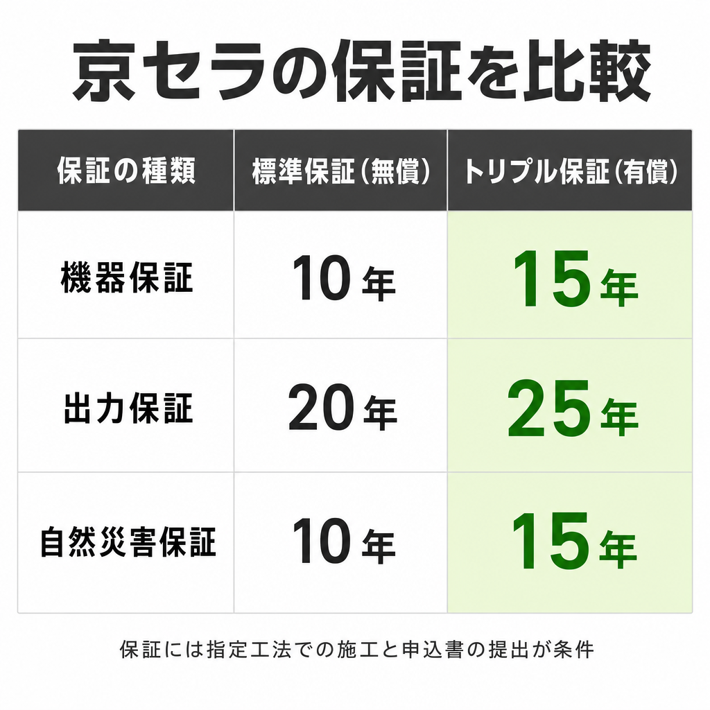 京セラの保証の内容のイメージ画像