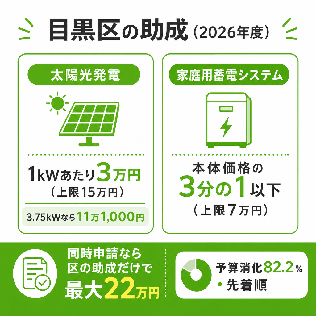 目黒区の助成（設置費の一部助成）のイメージ画像
