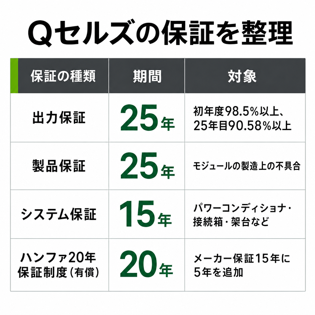 Qセルズの保証の内容のイメージ画像