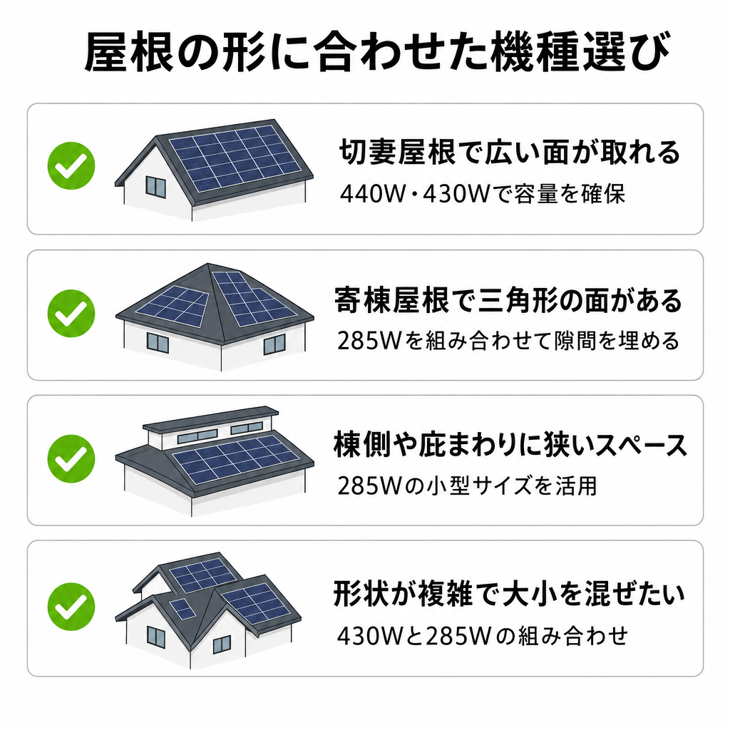 屋根に合わせた選び方のイメージ画像