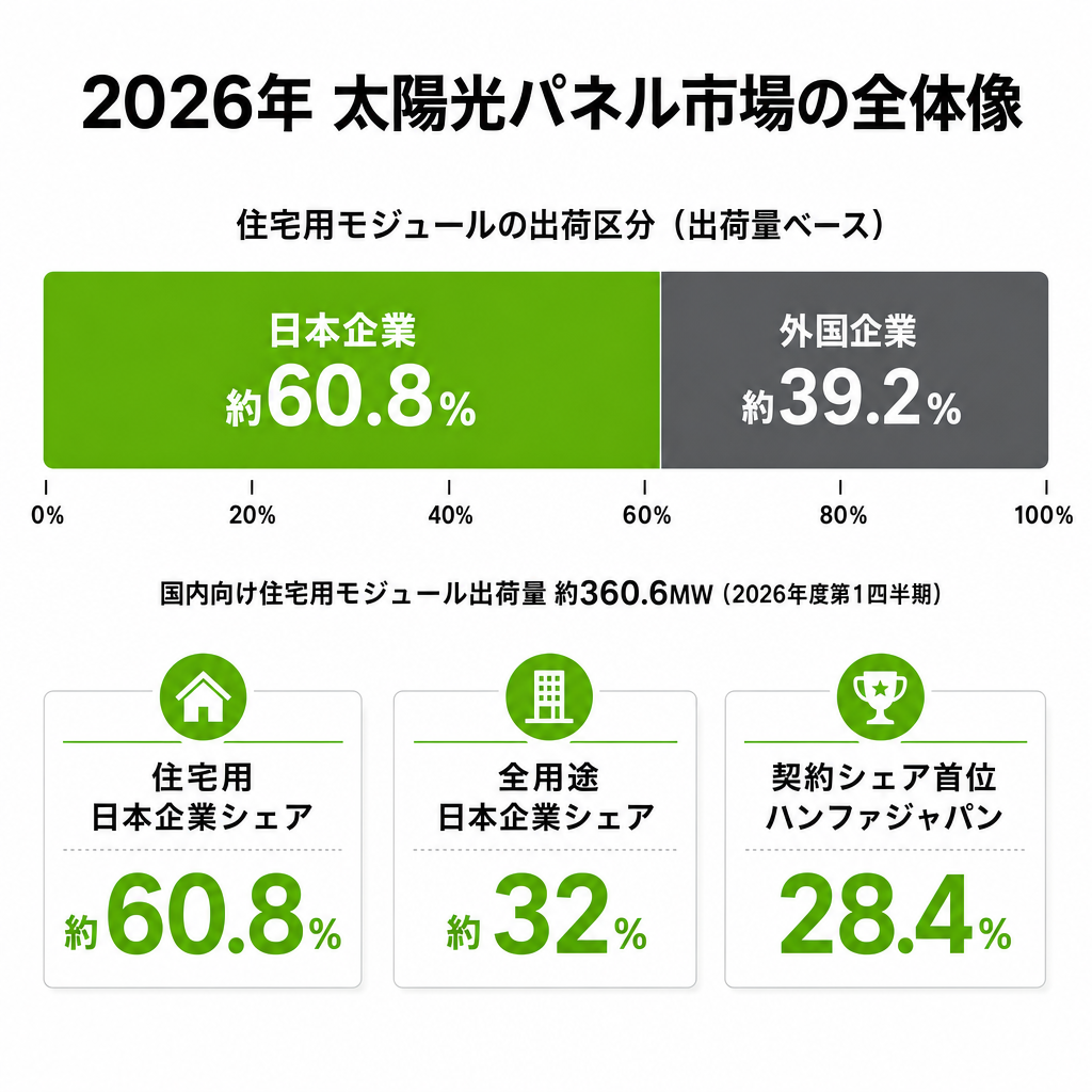 2026年の太陽光パネルメーカー全体像のイメージ画像
