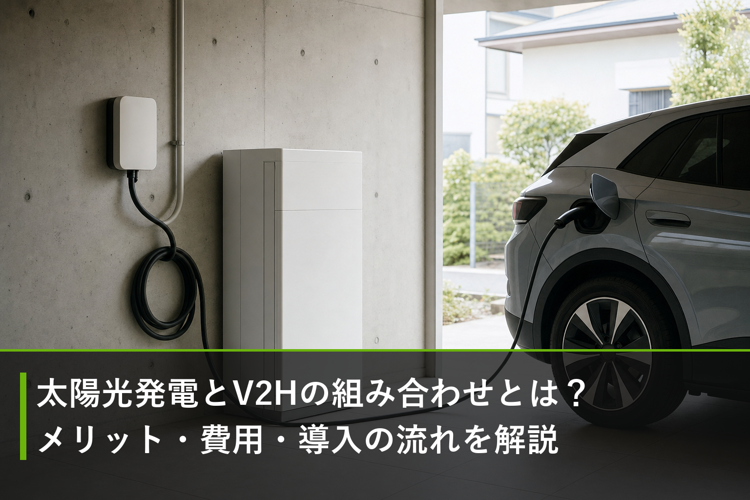 太陽光発電とV2Hの組み合わせとは？メリット・費用・導入の流れを解説のアイキャッチ画像